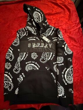Black Paisley Hoodie - Men's Pullover Sweatshirt